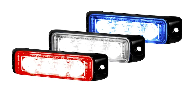 H22899001 – HELLA Warning Light, Rectangular LED Red/ Blue/ White 5 Patterns One Lighthead - view 2
